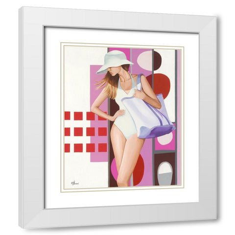 Femme 28 White Modern Wood Framed Art Print with Double Matting by Bernard, Anne