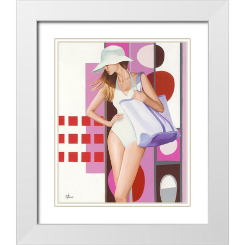 Femme 28 White Modern Wood Framed Art Print with Double Matting by Bernard, Anne