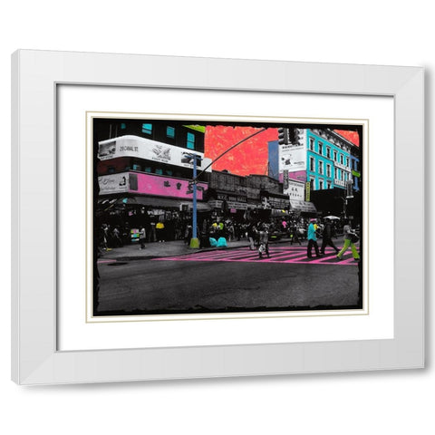 Welcome to NY White Modern Wood Framed Art Print with Double Matting by Simonutti, Riccardo