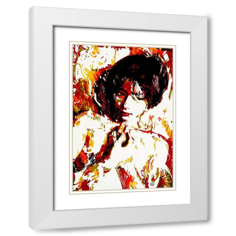Ma douce White Modern Wood Framed Art Print with Double Matting by Vinet, Yannick