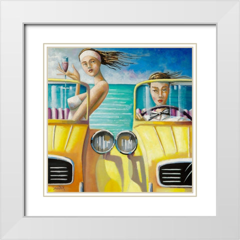 2 CV White Modern Wood Framed Art Print with Double Matting by Cornee, Patrick
