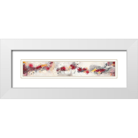 Farandole III White Modern Wood Framed Art Print with Double Matting by Ball, Veronique