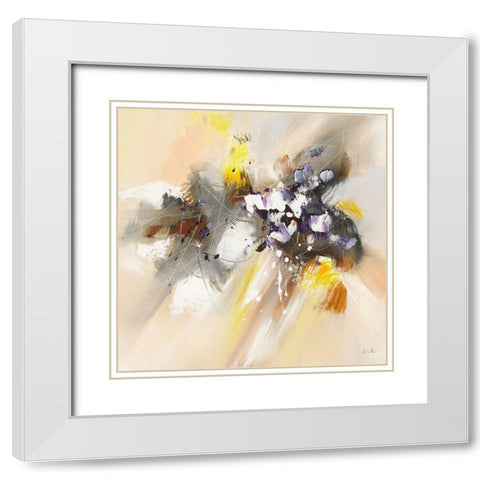 Renouveau White Modern Wood Framed Art Print with Double Matting by Ball, Veronique