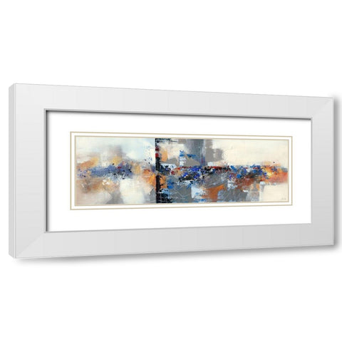 Mineral III White Modern Wood Framed Art Print with Double Matting by Ball, Veronique