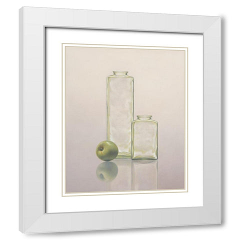 12DK1267 White Modern Wood Framed Art Print with Double Matting by Delaer