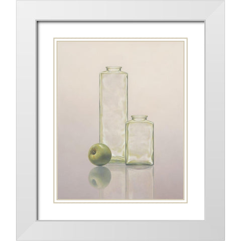 12DK1267 White Modern Wood Framed Art Print with Double Matting by Delaer