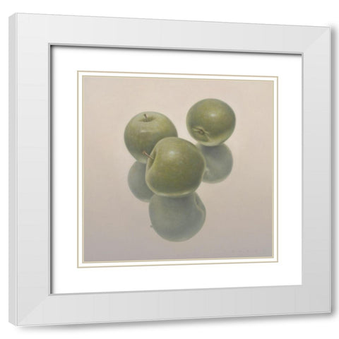 12DK1270 White Modern Wood Framed Art Print with Double Matting by Delaer