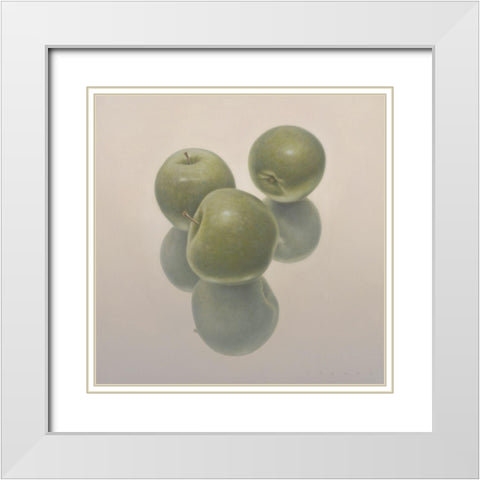 12DK1270 White Modern Wood Framed Art Print with Double Matting by Delaer