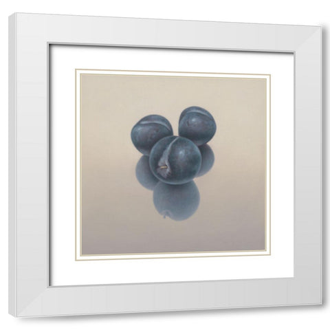 12DK1272 White Modern Wood Framed Art Print with Double Matting by Delaer
