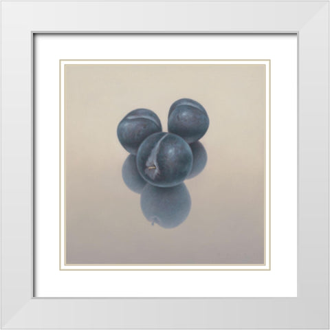 12DK1272 White Modern Wood Framed Art Print with Double Matting by Delaer