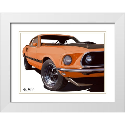MACH I Orange White Modern Wood Framed Art Print with Double Matting by Strapelias - PR, Pierre