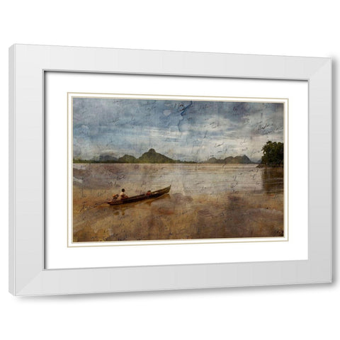 Mousson birmane White Modern Wood Framed Art Print with Double Matting by Le Visage, J-M