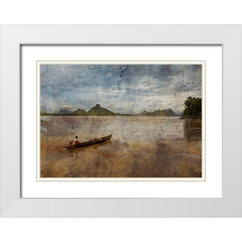 Mousson birmane White Modern Wood Framed Art Print with Double Matting by Le Visage, J-M