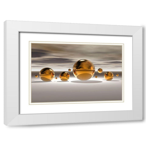 Golden Bowl II White Modern Wood Framed Art Print with Double Matting by Hillert, Peter