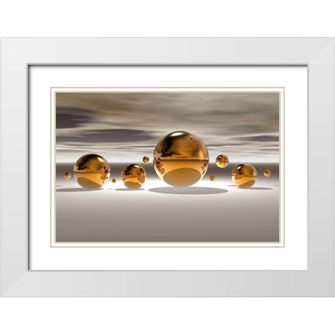 Golden Bowl II White Modern Wood Framed Art Print with Double Matting by Hillert, Peter