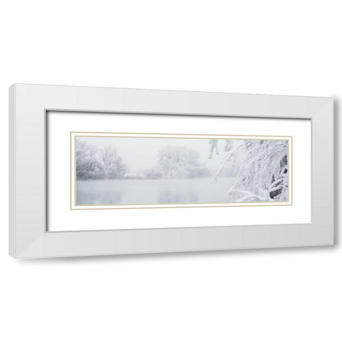 Winterlandschaft I White Modern Wood Framed Art Print with Double Matting by Hillert, Peter