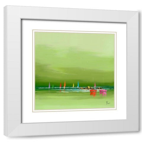 Avant l orage White Modern Wood Framed Art Print with Double Matting by Flanet, Frederic