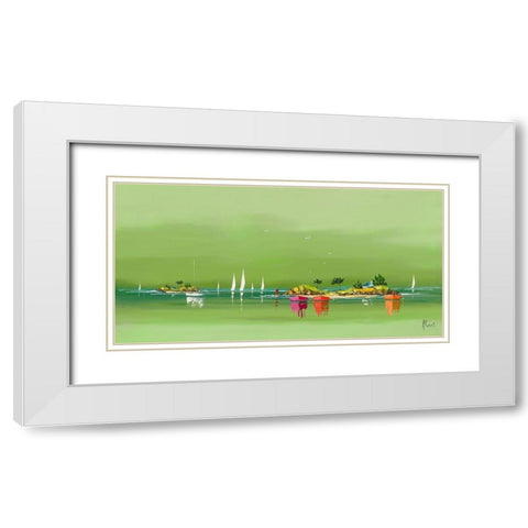 Petite brise White Modern Wood Framed Art Print with Double Matting by Flanet, Frederic