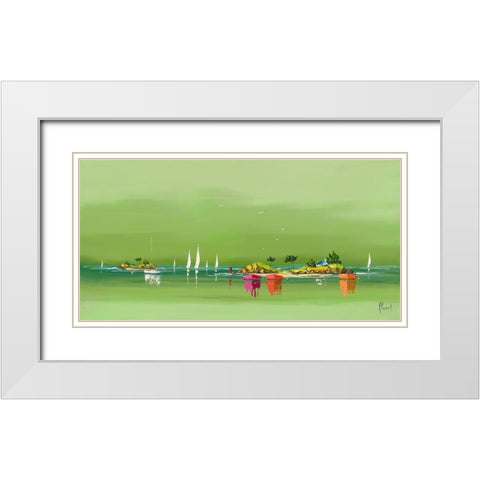 Petite brise White Modern Wood Framed Art Print with Double Matting by Flanet, Frederic