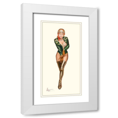 Au depart White Modern Wood Framed Art Print with Double Matting by Hitte, Patrick