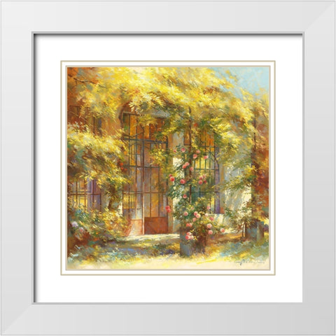 L orangerie White Modern Wood Framed Art Print with Double Matting by Messely, Johan