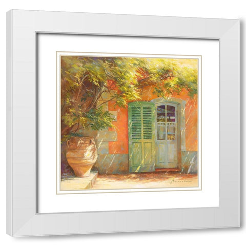 A l ombre de la glycine White Modern Wood Framed Art Print with Double Matting by Messely, Johan