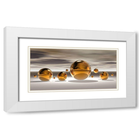 Golden Bowl II White Modern Wood Framed Art Print with Double Matting by Hillert, Peter