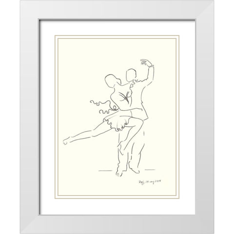 Lets Dance White Modern Wood Framed Art Print with Double Matting by Schneider, Rosy