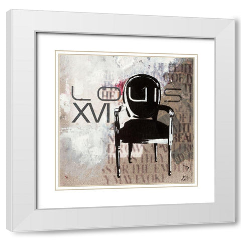 Salon II White Modern Wood Framed Art Print with Double Matting by Ducret, Patrice