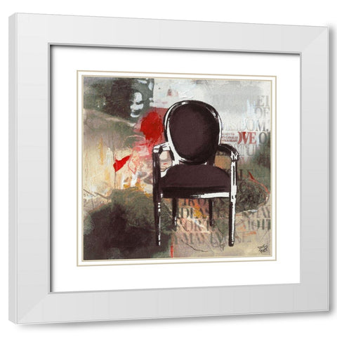 Salon III White Modern Wood Framed Art Print with Double Matting by Ducret, Patrice