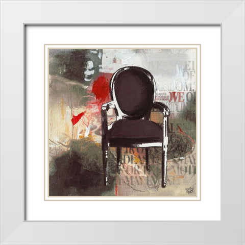 Salon III White Modern Wood Framed Art Print with Double Matting by Ducret, Patrice