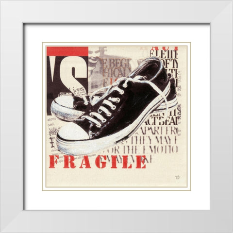 Fragile White Modern Wood Framed Art Print with Double Matting by Ducret, Patrice