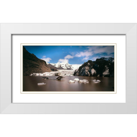 Vatnajokull-Island White Modern Wood Framed Art Print with Double Matting by Seidel, Leo