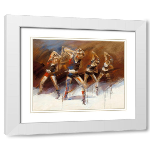 Dance up White Modern Wood Framed Art Print with Double Matting by Meijering, Kitty