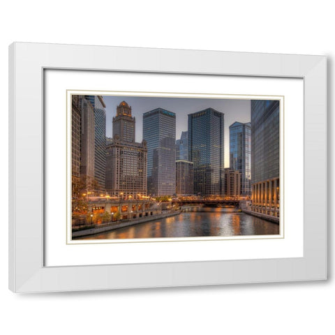Peaceful Chicago White Modern Wood Framed Art Print with Double Matting by Terrible, Aurelien