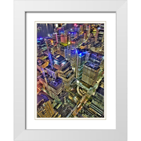 Sydney s Skyline White Modern Wood Framed Art Print with Double Matting by Terrible, Aurelien