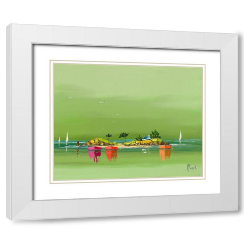 Petite brise White Modern Wood Framed Art Print with Double Matting by Flanet, Frederic