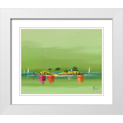 Petite brise White Modern Wood Framed Art Print with Double Matting by Flanet, Frederic