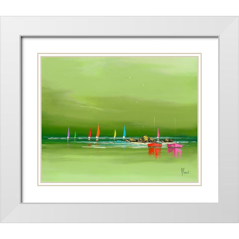 Avant l orage White Modern Wood Framed Art Print with Double Matting by Flanet, Frederic