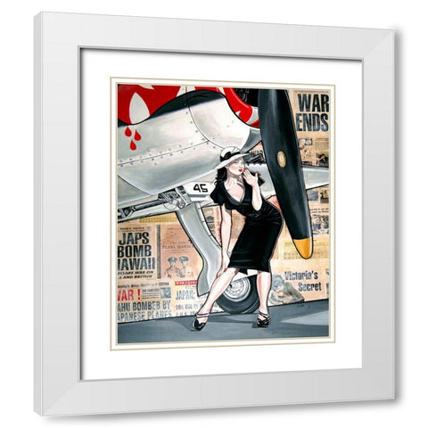 Victoria White Modern Wood Framed Art Print with Double Matting by Lisa.C