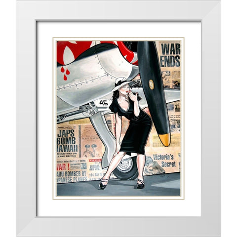 Victoria White Modern Wood Framed Art Print with Double Matting by Lisa.C