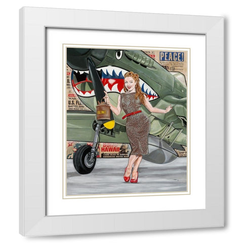 Jessie White Modern Wood Framed Art Print with Double Matting by Lisa.C