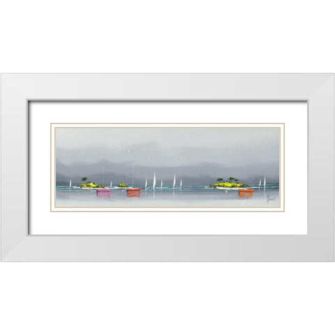 Regate du golf White Modern Wood Framed Art Print with Double Matting by Flanet, Frederic
