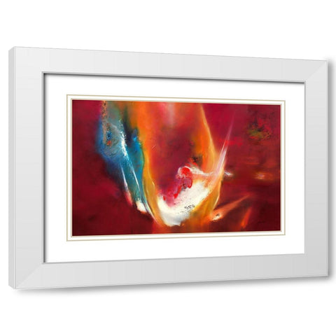 Deep Wish White Modern Wood Framed Art Print with Double Matting by ARVEE