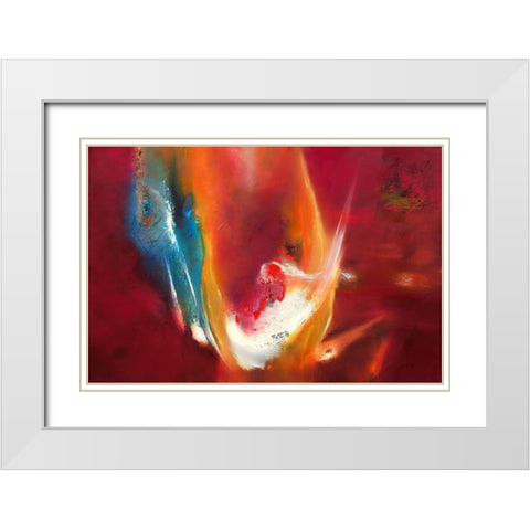 Deep Wish White Modern Wood Framed Art Print with Double Matting by ARVEE