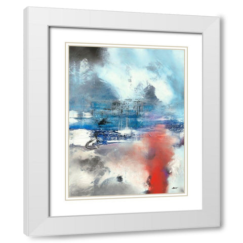 Lake Side White Modern Wood Framed Art Print with Double Matting by ARVEE