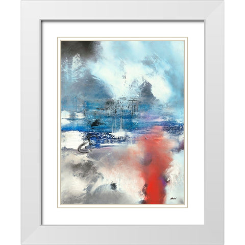 Lake Side White Modern Wood Framed Art Print with Double Matting by ARVEE