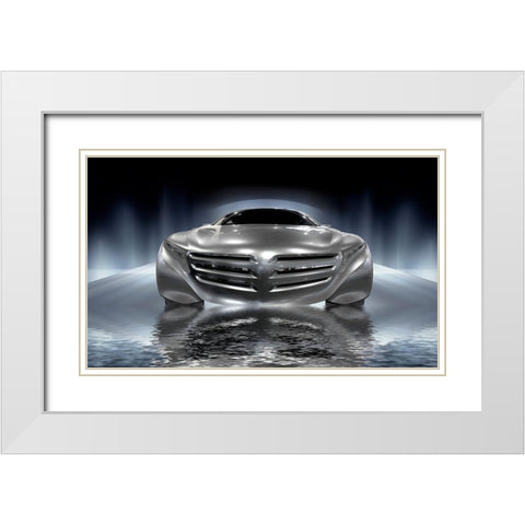 Car Collection Water White Modern Wood Framed Art Print with Double Matting by Hillert, Peter