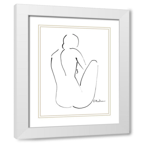 Aurely White Modern Wood Framed Art Print with Double Matting by Marteau, Frederique