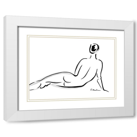 Cathy White Modern Wood Framed Art Print with Double Matting by Marteau, Frederique